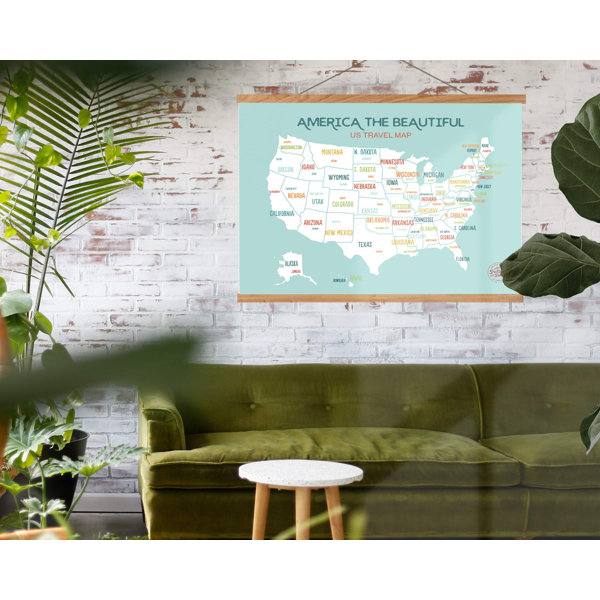 Epic Adventure Maps The United States Push Pin Map Framed Painting